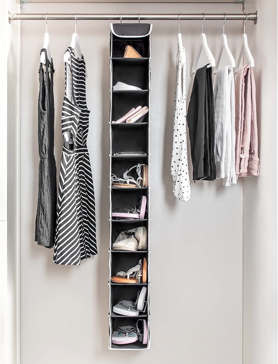 walmart hanging shoe organizer on 10 Shelf Hanging Shoe Organizer 1 Pack Hanging Closet Shoe Organizer With Side Mesh Pockets Space Saving Shoe Holder Storage Closet Organizer Great For Shoes Purses Handbags Etc Walmart Com Walmart Com