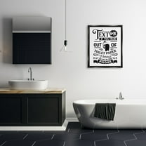Stupell Industries Text For Toilet Paper Vintage Text Bathroom Sign Graphic Art Jet Black Floating Framed Canvas Print Wall Art, Design by Lettered and Lined
