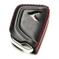 thumbnail image 4 of Vitodeco Genuine Leather Smart Key Fob Case with Leather Key Strap Compatible for Chevrolet Corvette (2020 - 2026 Models) - 6-Button, Black/Red, 4 of 6