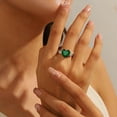 thumbnail image 3 of Juwaliy 6Ct Women Heart Emerald Rings 925 Sterling Silver Green May Birthstone Ring Open Band Jewelry Birthday Christmas Mom Grandma Mother's Day Gift, 3 of 11