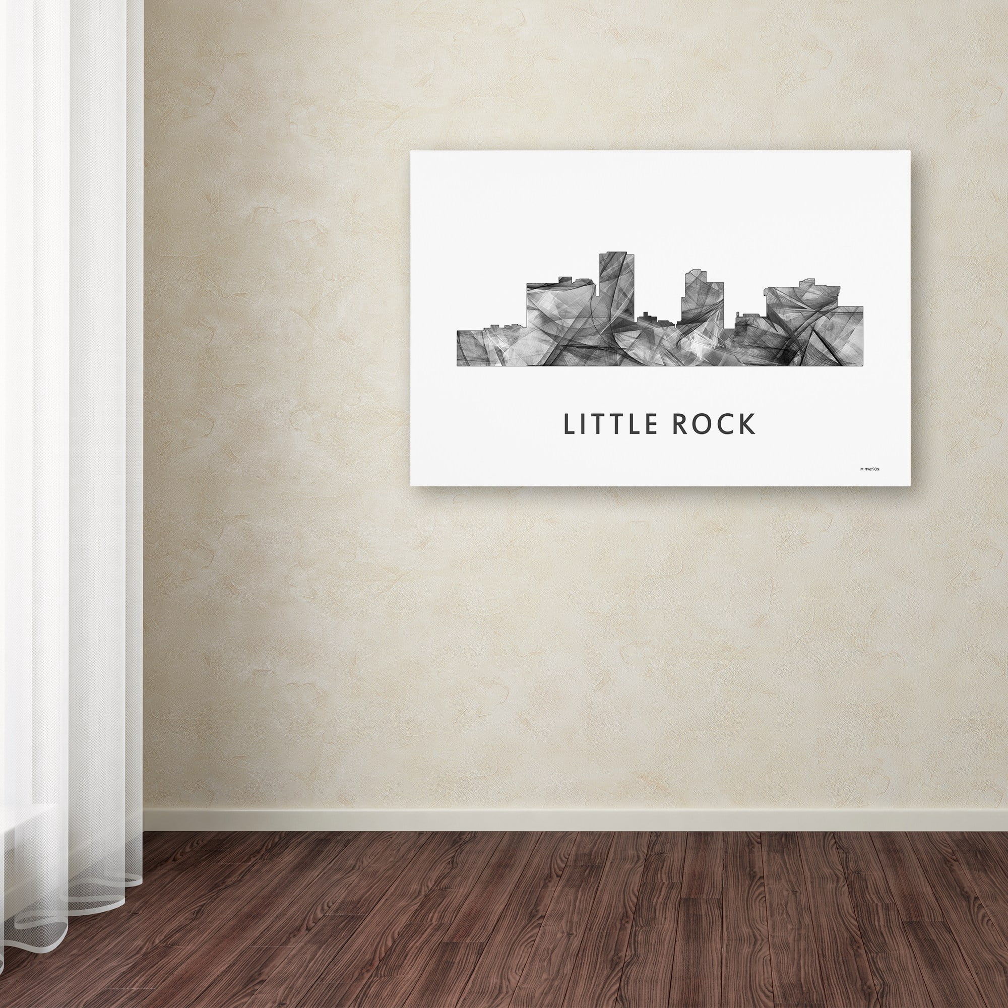 Trademark Fine Art 'Little Rock Arkansas Skyline WB-BW' Canvas Art by Marlene Watson