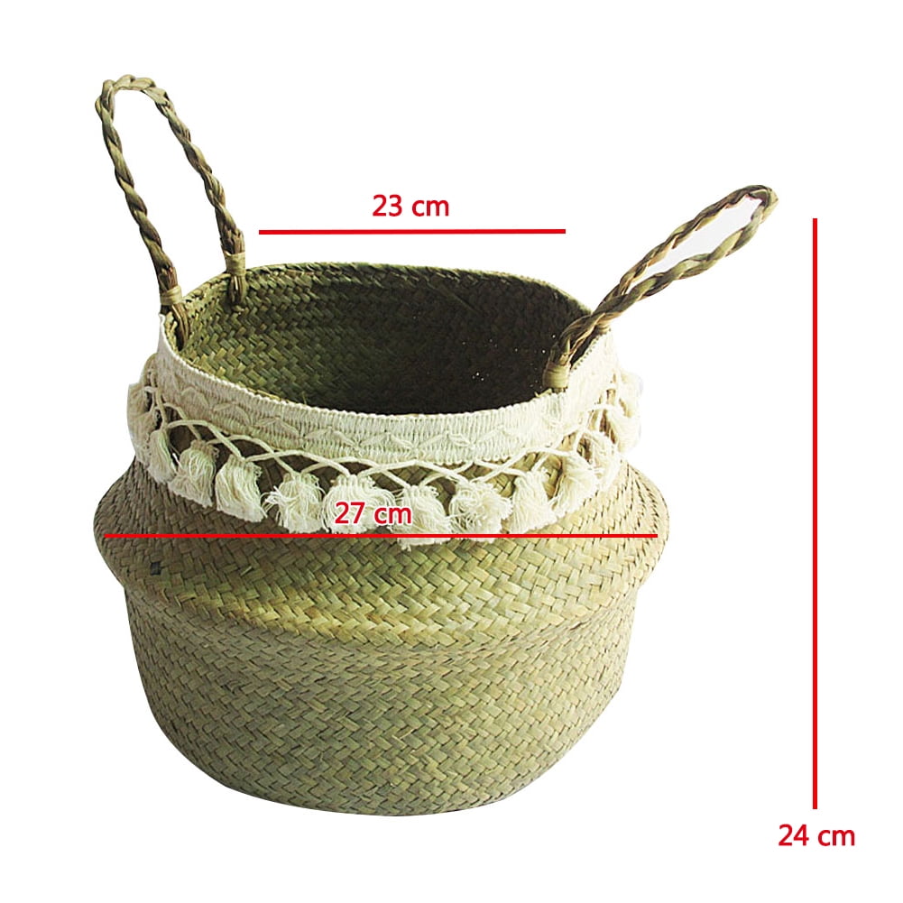 23*18cm Rattan Vase Basket Wicker Hanging Basket Handmade Wall Decor Durable 