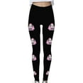 thumbnail image 4 of QATAINLAV Women's Leggings Christmas Fashion Graphic Tight Trousers High Waisted Tummy Control Workout Yoga Pants, Pink, XL, 4 of 5