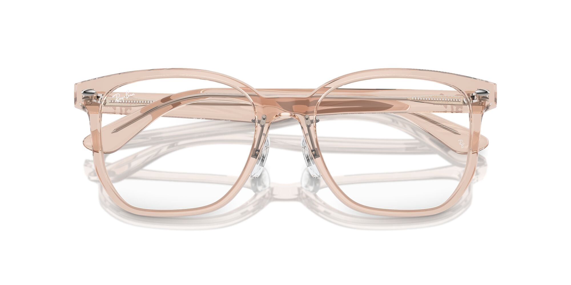Ray-Ban Unisex Size 54 Square Optical Eyeglasses, Polished Transparent Light Brown