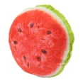 thumbnail image 2 of Juguete de peluche de fruta para perro, interactivo, suave, resistente a las mordeduras, con sonido chirriante, para perros pequeños, medianos y grandes, con forma de sandía., 2 of 14