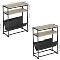 thumbnail image 3 of ZEXVIDA Narrow End Table for Small Spaces - Slim Side Table with Magazine Holder,2 in 1 Design Narrow End Table Living Room,Skinny Bedroom Nightstand Thin Side Magazine Table,Oak, 3 of 5