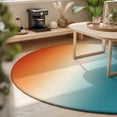 thumbnail image 3 of Round Area Rugs 5Ft, Burnt Orange Blue Ombre Non-Slip Washable Circle Rugs Carpet, Modern Art Aesthetics Abstract Indoor Outdoor Rug Floor Mats Throw Runner for Bedroom Living Room Bathroom, 3 of 8