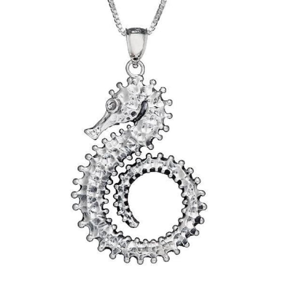 925 Sterling Silver Necklace w/ Seahorse Pendant