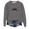 thumbnail image 3 of IDOCLOTHES Halloween Sweatshirt Women Oversized Cute Back Cat Printed Fall Sweaters for Women Going Out Tops Womens Fall Fashion Clothing Women's Outfits Grey, L, 3 of 4