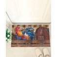 thumbnail image 4 of Shag Bath Rugs Rooster Sunflower Farm Animal Plush Soft Fluffy Doormat Floor Carpet,Non-Slip Living Room Bedroom Kitchen Entryway Door Mats Farmhouse Retro Wood Board, 4 of 6