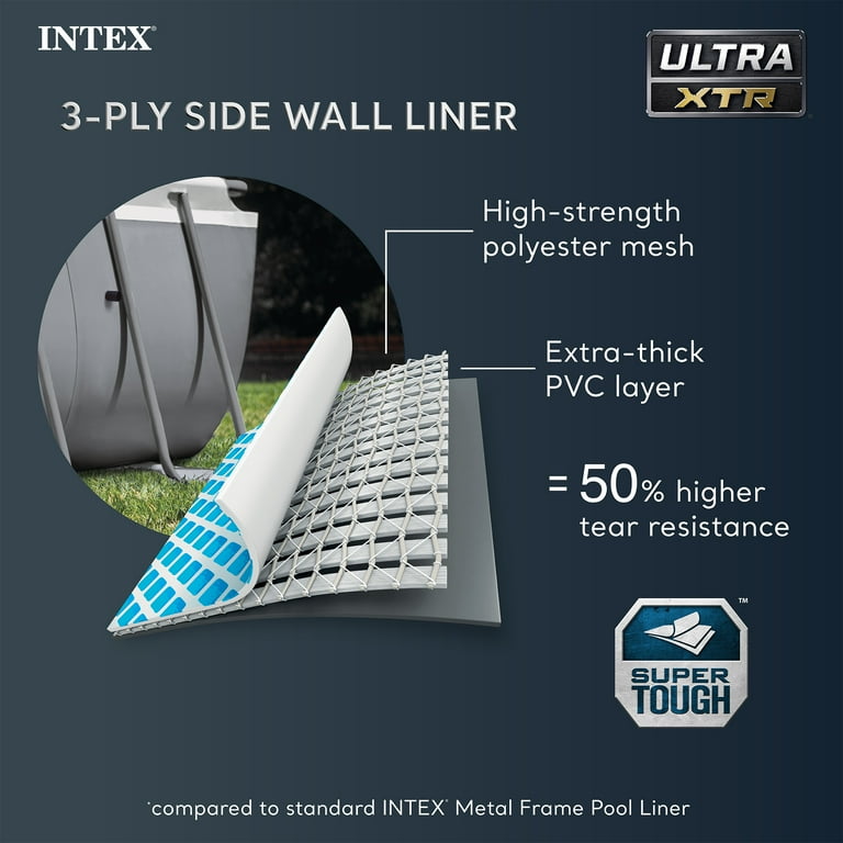 INTEX Ultra XTR Rectangular Frame Pool Set with Pump, 24'x12'x52