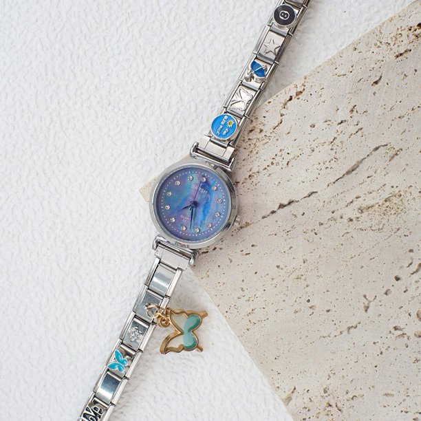 Pulsera de reloj italiana DIY con dijes - Acero inoxidable, estilo y color personalizables, longitud de 18-20 cm