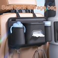 thumbnail image 3 of NIBOLOG Car Headrest Storage Bag - Quick Release Buckle Cup Holder, Tissue Container, Multipurpose Back Seat Organizer, 3 of 7