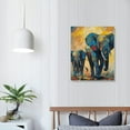 thumbnail image 4 of Autua Elephants Rain Painting Ready to Hang Canvas Wall Decor 16x20 in, 4 of 5