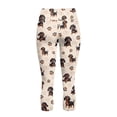 thumbnail image 5 of SCRAWLGOD Dachshund Heart Paw Beige Comfy Capri Leggings for Women High Waisted Capri Leggings with Pockets for Women Stretch Tummy Control Yoga Pants for Athletic Running, XS, 5 of 7