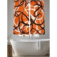 thumbnail image 6 of Orange Geometric Semi Sheer Curtains 63 Inch Length 2 Panels Set, Black White Striped Abstract Lines Art Sheer Kitchen Curtain Privacy Voile Window Curtain for Living Room Bedroom Rod Pocket Drapes, 6 of 7