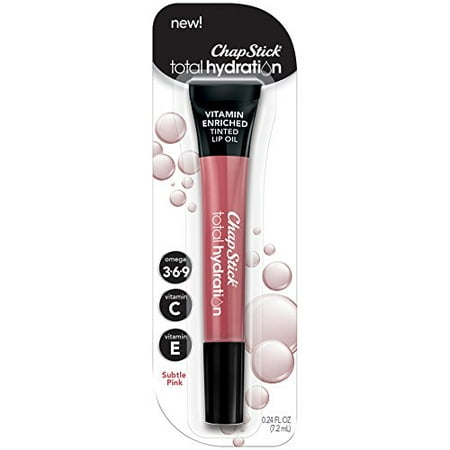 ChapStick Total Hydration Vitamin Enriched Lip Oil, Subtle Pink, .24oz (Best Oil For Pink Lips)
