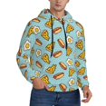 thumbnail image 2 of Wukai Hot Dog Pizza Print Men Hoodies Fleece Sweatshirts Long Sleeve Sweaters Pullover Fall Outfits Winter Clothes-4X-Large, 2 of 7