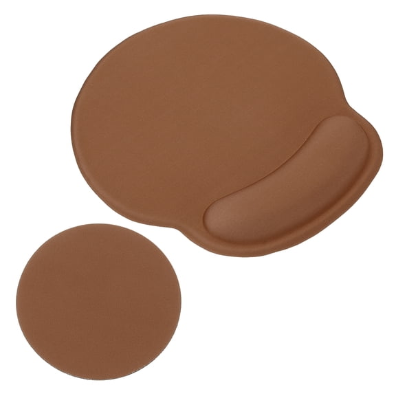 Gel Mouse Pad with Wrist Rest, Ergonomic Mouse Pad with Coaster Comfortable Memory Foam Non-Slip Base Soft for Computer Laptop Office, Brown