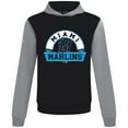 thumbnail image 2 of Men's Levelwear Black Miami Marlins Throwback Ultimate Banner Arch Hoodie, 2 of 3