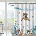 thumbnail image 5 of Sonernt Funny Shower Curtain Set Teal Blue Sea Ocean Waterproof Fabric Shower Curtains with Animal Bathroom Curtain Decor 72" x 72", 5 of 7