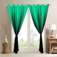 thumbnail image 4 of Gradient 30%-50% Blackout Curtains Green Black Ombre Abstract Curtains & Drapes,Retro Geometric Stripes Window Curtains,Boho Exotic Hippie Geometry Striped Curtains 42"Wx90"L, 4 of 5