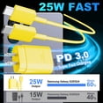 thumbnail image 2 of Cargador+cable tipo C 25W para Samsung Galaxy S24 Amarillo, 2 of 6