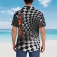 thumbnail image 4 of Susaid Butterflies Optical Illusion Print Short Sleeve Shirts Button Down Casual Shirts Summer Beach Aloha Button Down Short Sleeve for Men ,X-Large, 4 of 7