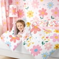 thumbnail image 4 of meiyoeat Watercolor Kawaii Flower 7-Piece Twin Bedding Sets For Kids,Girls Personalized Monogram C Gifts Bedding Comforter Set,pink Reversible, 4 of 7