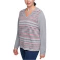 thumbnail image 1 of Tommy Hilfiger Chandail à Rayures pour Femmes, Gris, 0X, 1 of 4