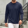 thumbnail image 6 of ZHANGDER Mens Long Sleeve Tee Shirt Cotton Crew Neck Lightweight Casual Basic, Navy XL, 6 of 9