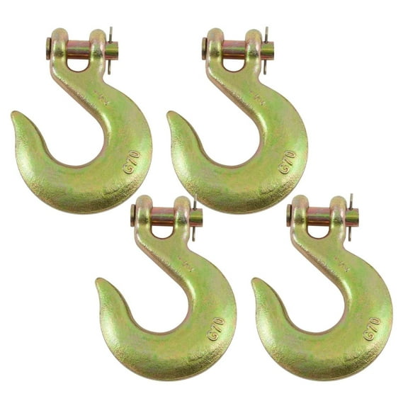 Mytee Products (4 Pack) 1/2" Clevis Slip Hook - 11,300 LBS WLL Heavy Duty Grade 70 Tow Chain Hook for Truck Trailer Tie Down