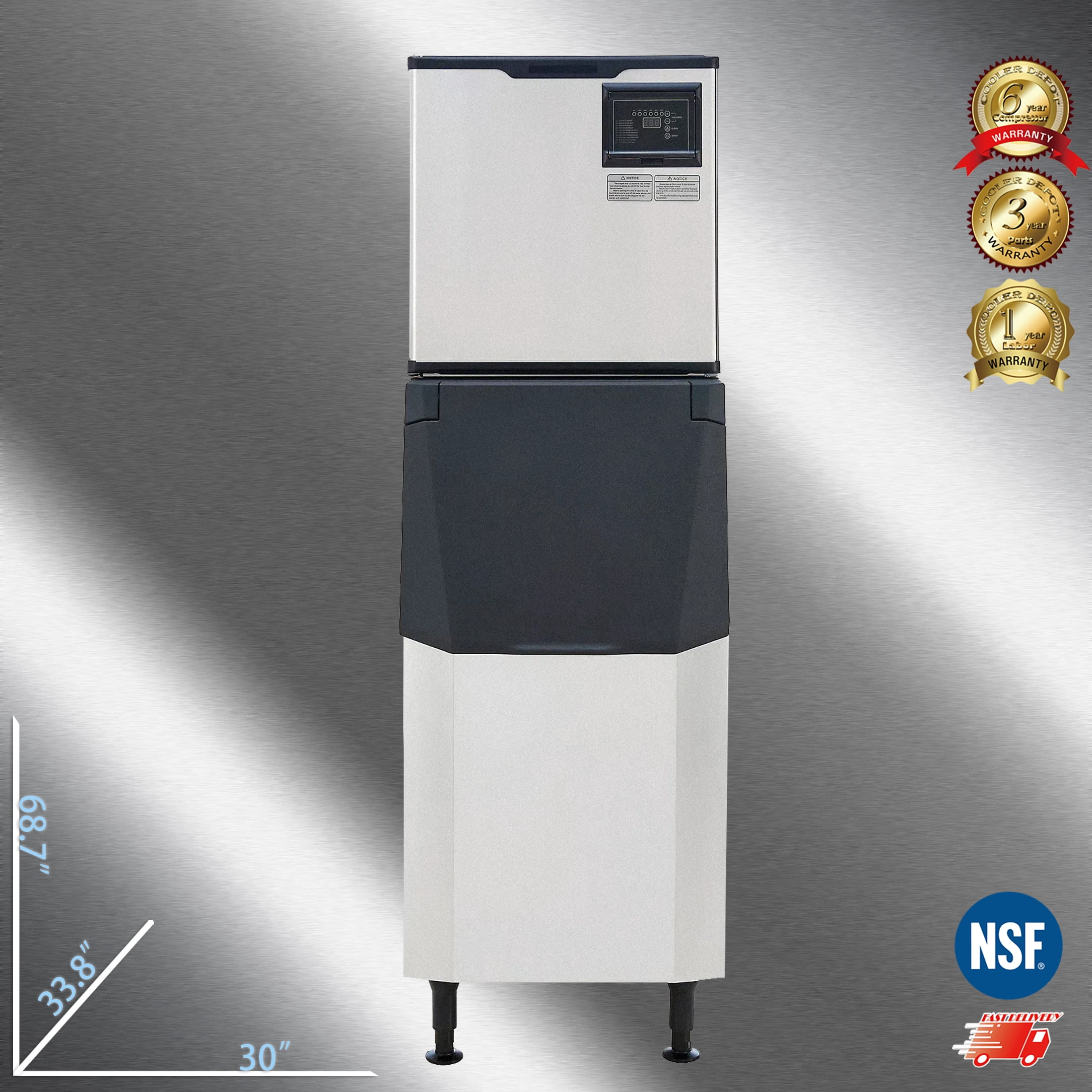 Cooler Depot 700 lb Commercial Half Cube Ice Maker Machine for Milk Tea & Coffee, Model SK-729