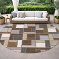 thumbnail image 3 of Addison Rugs Chantille Indoor/Outdoor Transitional Geometric Chocolate Machine Washable Round Rug, 8' x 8', 3 of 8