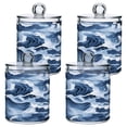 thumbnail image 7 of 2 Pack Bathroom Canisters Transparent Storage Jar for Cotton Ball, Swab, Floss Watercolor Waves, 7 of 7