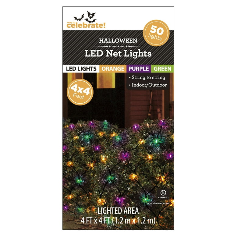 Multicolor Net Lights, 50CT, LED, 4ft x 4ft, Halloween Indoor