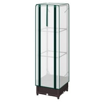 COCOKUN Raised Garden Bed with Trellis & Cover, 15.7"x15.7"x48.8" Brown Outdoor Plant Box, All-in-One Solution for Growing Vegetables Herbs Flowers on Patio Balcony