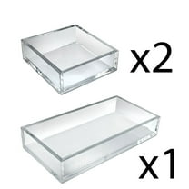 Deluxe Tray 3 Piece Set - Square Trays and Large Tray