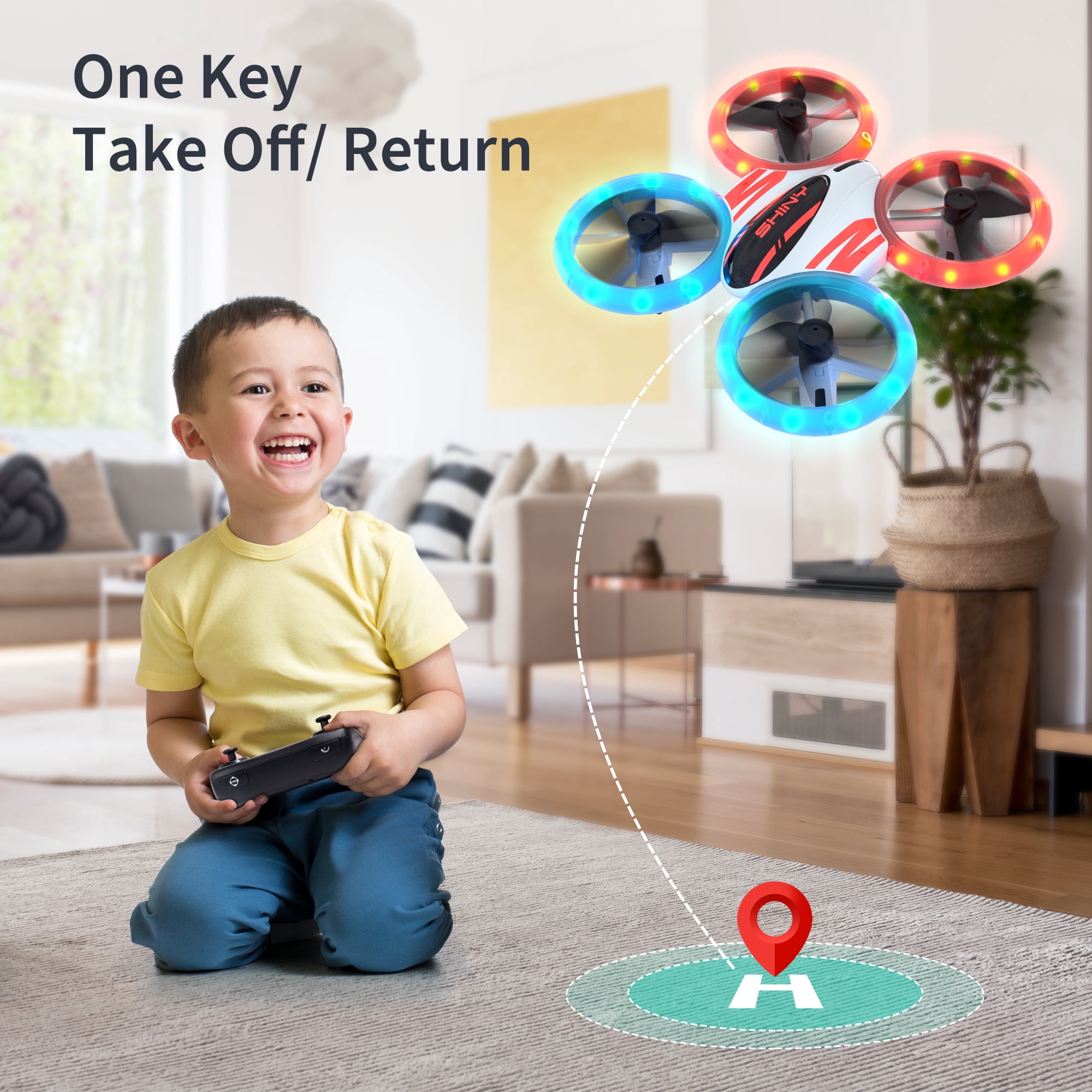 Deerc DC11(OG) Mini Drone for Kids and Beginners, 3 Batteries, Orange