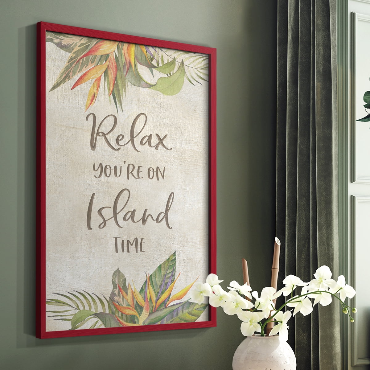 You're On Island Time Framed Print - Solid Wood in Single Picture Frame Solid Wood 2 Framed Print