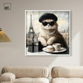 thumbnail image 3 of Cat in Paris Treats Shadowbox Print Fashion Art Prints by Art Remedy, White Frame, 40 x 40, 3 of 7