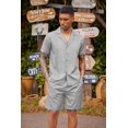 thumbnail image 5 of COOFANDY Men's Beach Sets Short Sleeve Button Up Cuban Collar Shirt and Shorts, 5 of 6