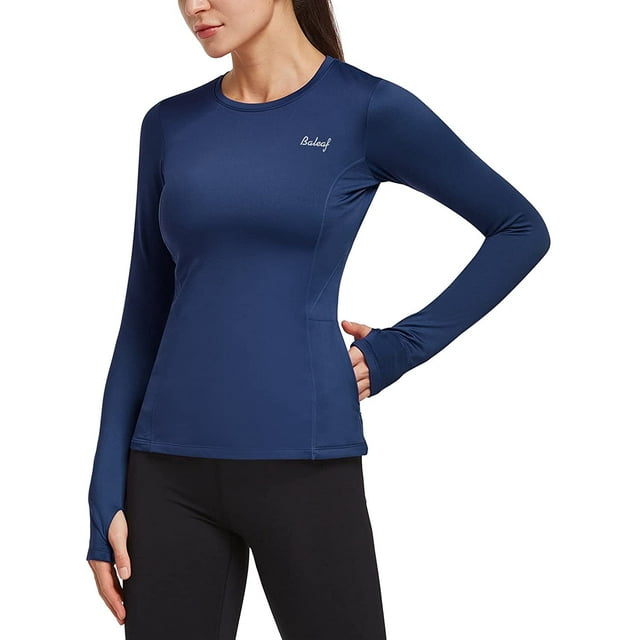 Hauts en Molleton Thermique pour Femmes à Manches Longues, Chandail de Course Athlétique avec Passe-Pouces et Poche à Fermeture Éclair
