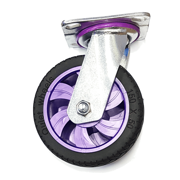 6 Inch 150mm Heavy Duty Rubber Swivel Castor Wheel For Trolley Dolly Caster