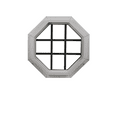 thumbnail image 2 of Double Pane Octagon Window with Grids 18" Black Vinyl DP50 Argon Gas Non-Opening Window Low-E Glass, 2 of 2