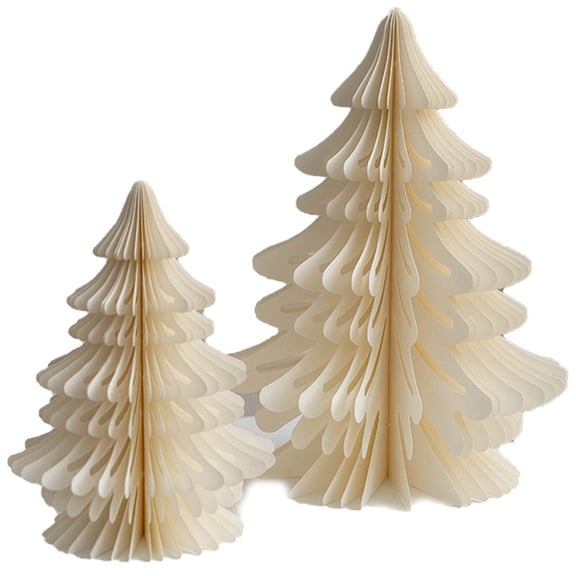 Yvsxxv Honeycomb Paper Christmas Tree 2pcs Xmas Tree Table Ornaments Paper Christmas Decoration For Home New Year Party Decor
