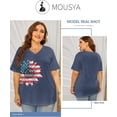 thumbnail image 5 of DEXIO Plus Size Women American Flag Shirt 4th of July Patriotic V Neck T Shirts American Flag Sunflower Graphic Tee Tops,5X, 5 of 5