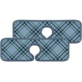 thumbnail image 4 of 4 Pcs SKYSONIC Faucet Absorbent Mat Blue Tartan Texture Washable Counter Drying Pads Behind Faucet for Kitchen Bathroom, 4 of 7