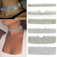 thumbnail image 2 of Grandest Birch Women Punk Luxury Rhinestone Choker Collar Necklace Wedding Jewelry Alloy, Plastic, Rhinestone White, 2 of 8