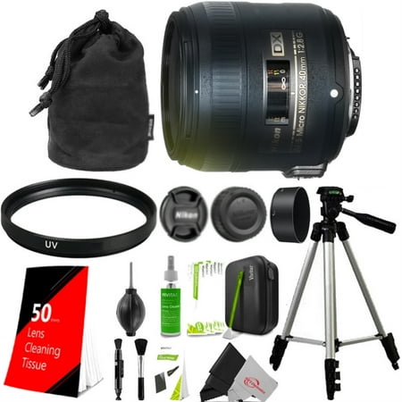 Nikon AF-S DX Micro NIKKOR 40mm f2.8G for Macro Shooting Lens with UV and Cleaning Accessory Kit